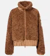 Moncler Coligny Faux Shearling Down Jacket In Brown