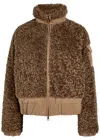 Moncler Coligny Padded Faux Fur And Shell Jacket In Brown