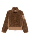Moncler Coligny Teddy-fleece Jacket In Brown