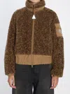 Moncler Coligny Faux Shearling Down Jacket In Brown
