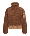 Moncler Coligny Faux Shearling Down Jacket In Brown