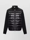 Moncler Downjacket Padded Wool Zip-up Cardigan In Black