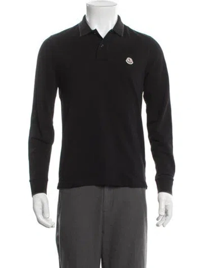 Pre-owned Moncler Collar Long Sleeve Polo Shirt In Black