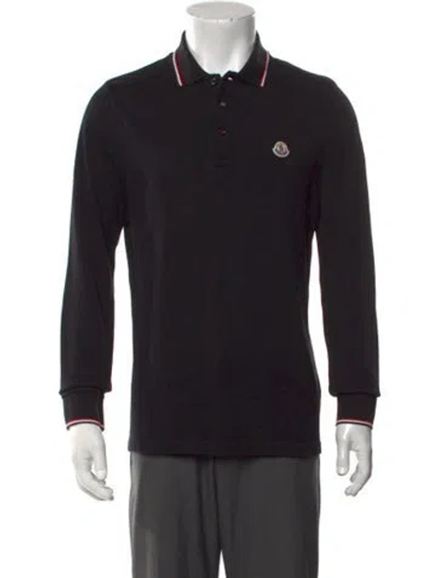 Pre-owned Moncler Collar Long Sleeve Polo Shirt In Black