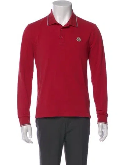 Pre-owned Moncler Collar Long Sleeve Polo Shirt In Red