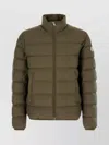 Moncler Collar Puffer Quilted Pockets Coat In Green