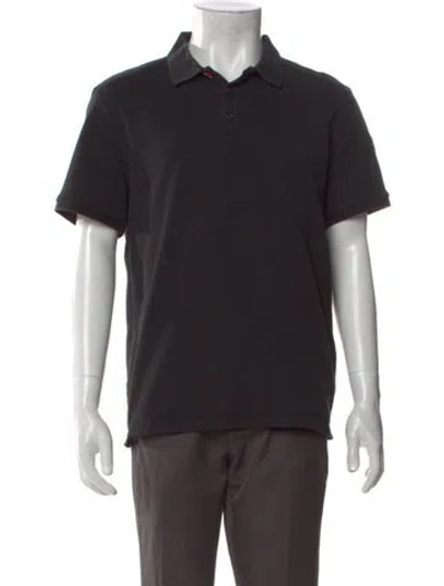 Pre-owned Moncler Collar Short Sleeve Polo Shirt In Black