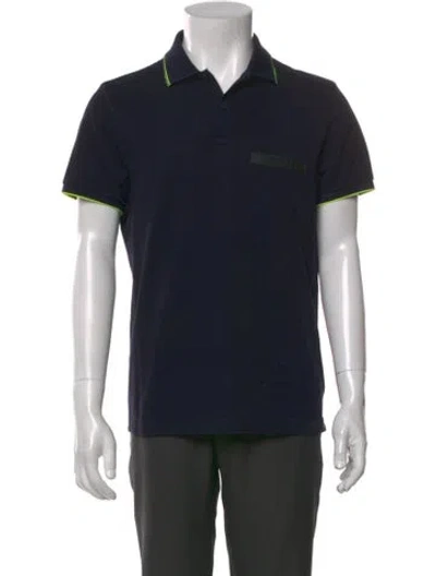 Pre-owned Moncler Collar Short Sleeve Polo Shirt In Black