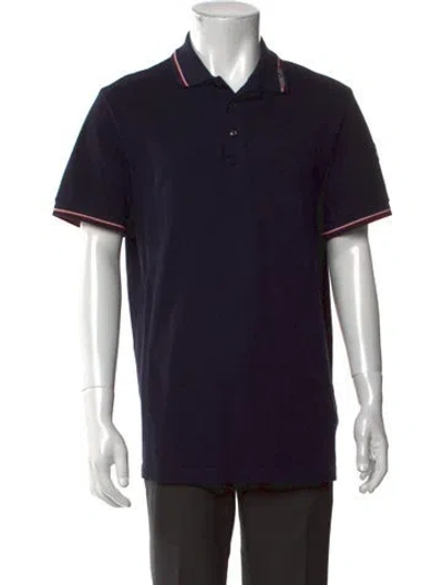 Pre-owned Moncler Collar Short Sleeve Polo Shirt In Black