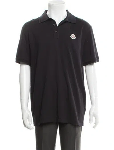 Pre-owned Moncler Collar Short Sleeve Polo Shirt In Black