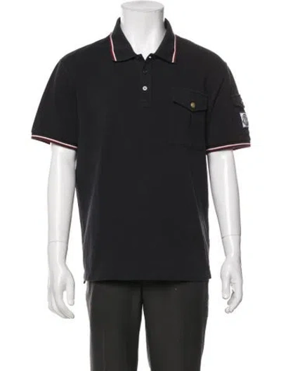 Pre-owned Moncler Collar Short Sleeve Polo Shirt In Black
