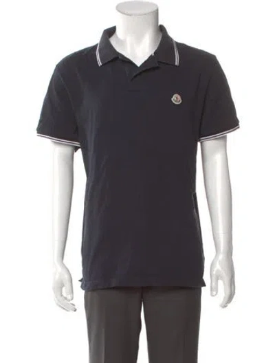 Pre-owned Moncler Collar Short Sleeve Polo Shirt In Gray