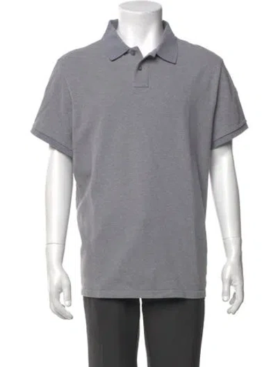 Pre-owned Moncler Collar Short Sleeve Polo Shirt In Gray