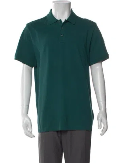 Pre-owned Moncler Collar Short Sleeve Polo Shirt In Green