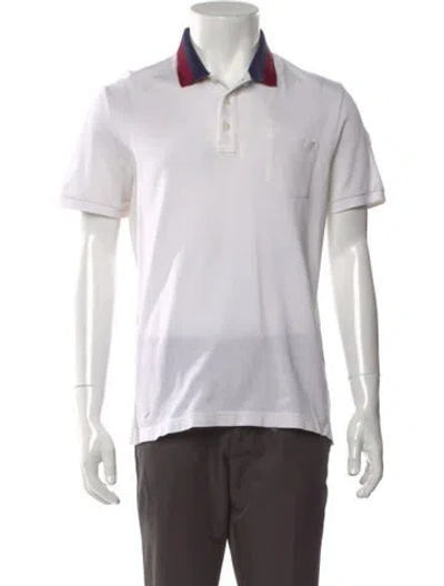 Pre-owned Moncler Collar Short Sleeve Polo Shirt In Neutral
