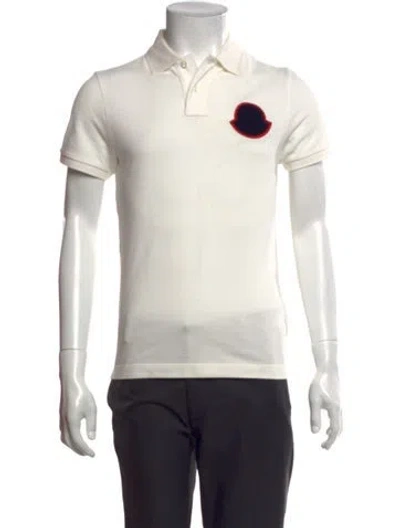 Pre-owned Moncler Collar Short Sleeve Polo Shirt In Neutral