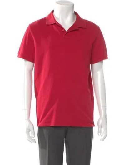 Pre-owned Moncler Collar Short Sleeve Polo Shirt In Red