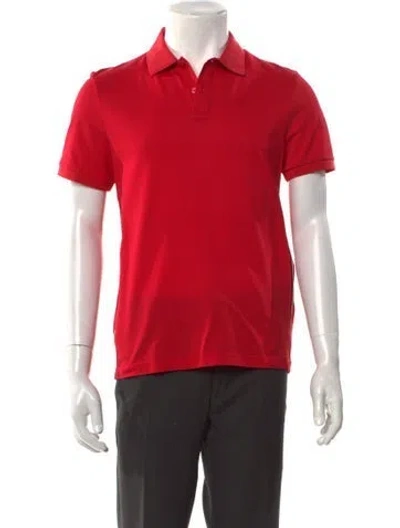 Pre-owned Moncler Collar Short Sleeve Polo Shirt In Red