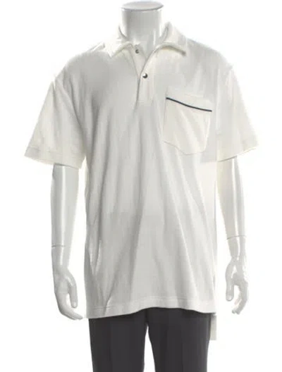 Pre-owned Moncler Collar Short Sleeve Polo Shirt W/ Tags In White