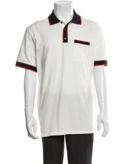 Pre-owned Moncler Collar Short Sleeve Polo Shirt W/ Tags In White