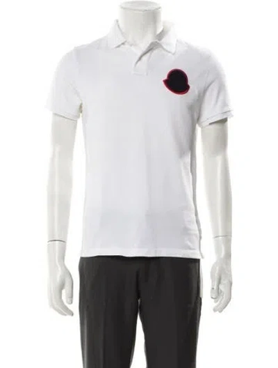 Pre-owned Moncler Collar Short Sleeve Polo Shirt In White