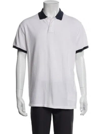 Pre-owned Moncler Collar Short Sleeve Polo Shirt In White