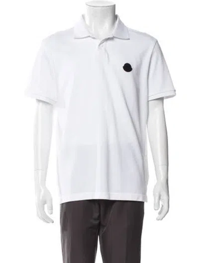 Pre-owned Moncler Collar Short Sleeve Polo Shirt In White