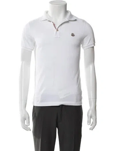 Pre-owned Moncler Collar Short Sleeve Polo Shirt In White