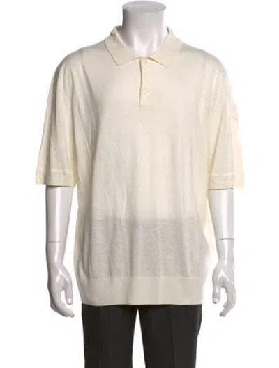 Pre-owned Moncler Collar Three-quarter Sleeve Pullover In Neutral