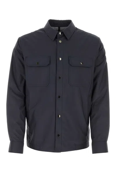 Moncler Collared Button In Navy