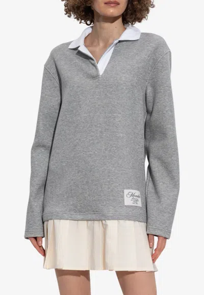 Moncler Collared Shirt Dress In Gray