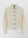 Moncler Collared Shirt Jacket Featuring Long Sleeves In White