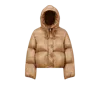 Moncler Borey Hooded Short Down Jacket Beige In Beige