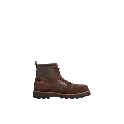 Moncler Bottes En Daim Et Cuir Peka Camp In Brown
