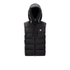 Moncler Cardamine Hooded Down Gilet In Black