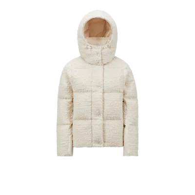 Moncler Collection Doudoune Courte En Tweed Paranas In White