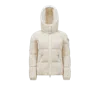 Moncler Doudoune Courte Fourmines En Tweed In Beige
