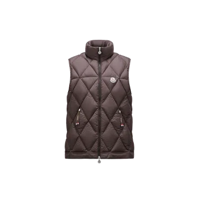 Moncler Doudoune Sans Manches Aroula In Marron