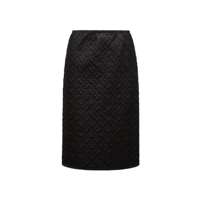 Moncler Collection Quilted Pencil Skirt Black In Noir