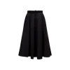 Moncler Flowing Black Maxi Skirt With Belted Waist In Black