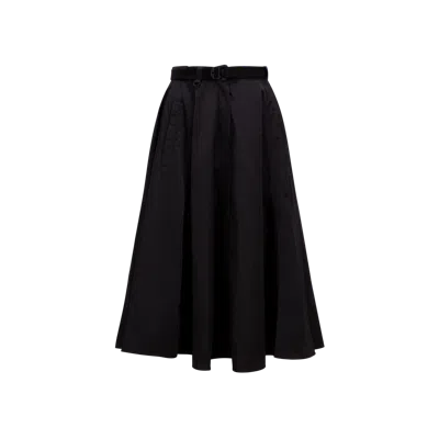 MONCLER MIDI SKIRT, WOMEN, BLACK, SIZE: 40