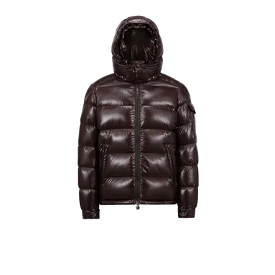 Moncler Lule High Neck Zip-up Padded Jacket In Brown