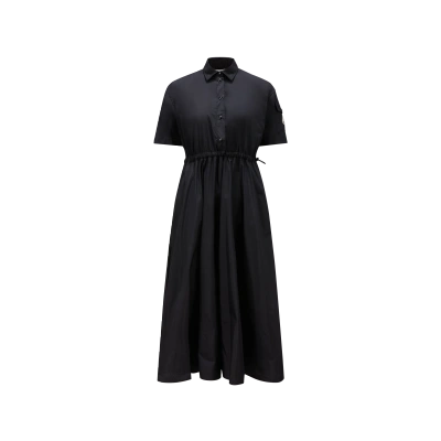 Moncler Collection Poplin Midi Shirt Dress Black