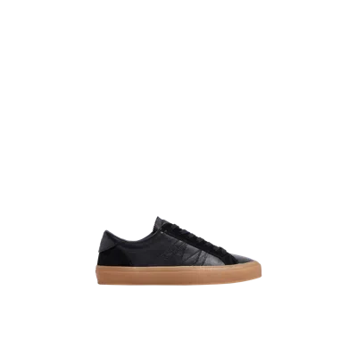 Moncler Sneakers Monaco M En Cuir Et Daim In Black