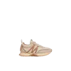 Moncler Pacey Shearling-trimmed Leather Sneakers In Beige