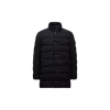 Moncler Vallonpierre Wool Long Down Jacket In Blue