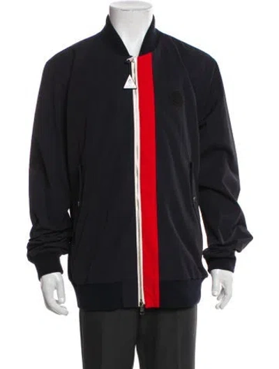 Pre-owned Moncler Colorblock Pattern Bomber Jacket In Blue