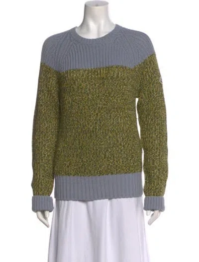 Pre-owned Moncler Colorblock Pattern Crew Neck Sweater In Multi