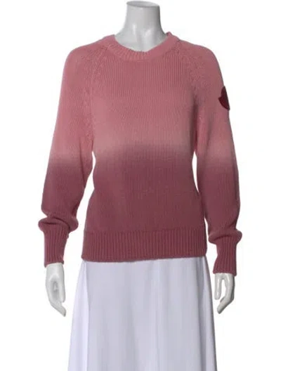 Pre-owned Moncler Colorblock Pattern Crew Neck Sweater In Pink