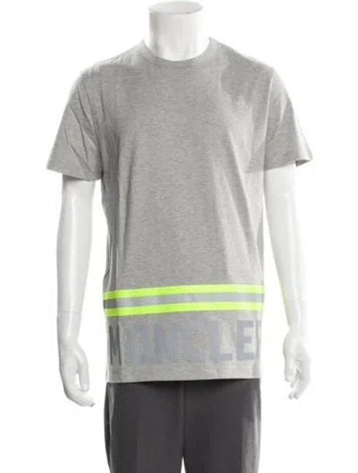 Pre-owned Moncler Colorblock Pattern Crew Neck T-shirt In Gray